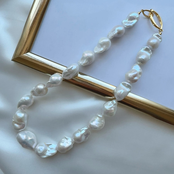 淡水真珠ネックレス◇バロックパール◇オイスターパール ネックレス