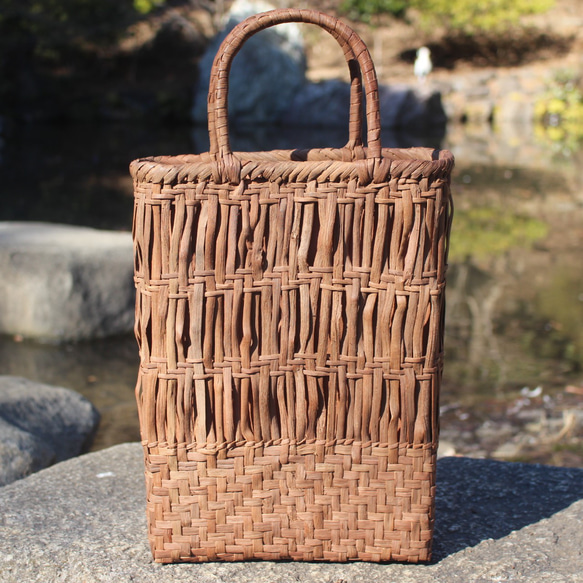 山葡萄 かごバッグ 籠 バッグ パソコン入れ 一番皮 網代編み かご  