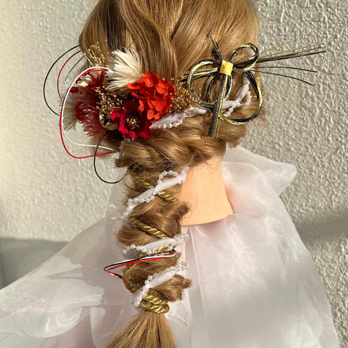 成人式 セット ホワイトレッド】髪飾り ピック13本セット 成人式 卒業式 前撮り