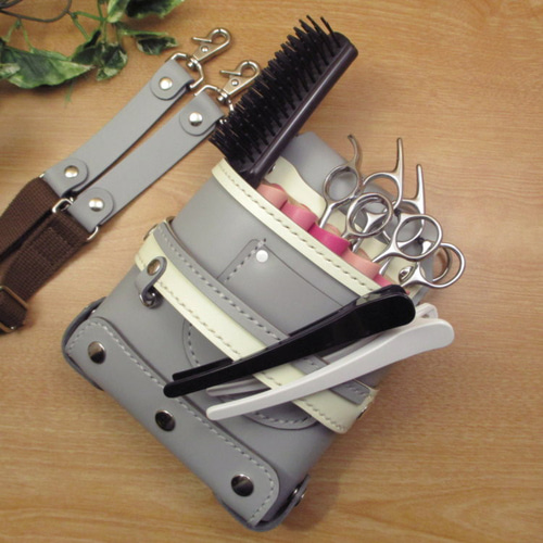 専用　ライトグレー＆カラフル　５丁差し　本革シザーケース　SCA-39/CHA 手縫い 本革 5丁差し シザーケース (キャメル×ナチュラル) SCA