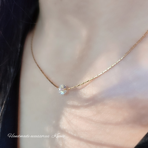 つけっぱなしok ネックレス スワロフスキー クリスタル サージカル