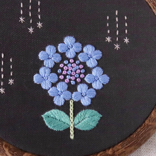 動画付き刺繍キット】雨と紫陽花 キット スミレソラ 通販