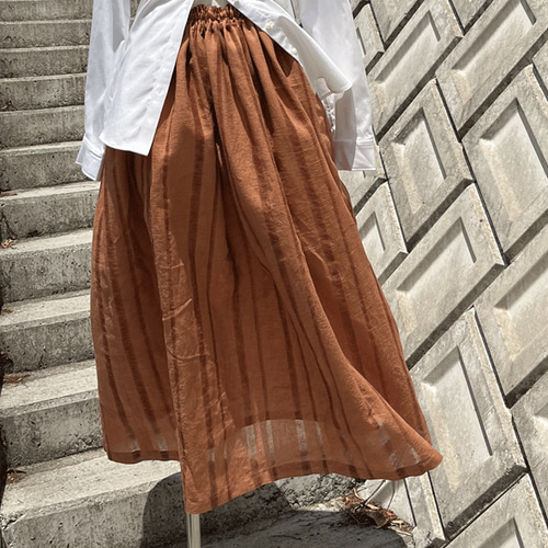 播州織柿渋染めスカート24030 ロングスカート（マキシ丈） 布一途 通販