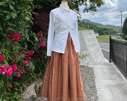 楽天市場】【刺し子柿渋ロングベスト】創作服 一点もの