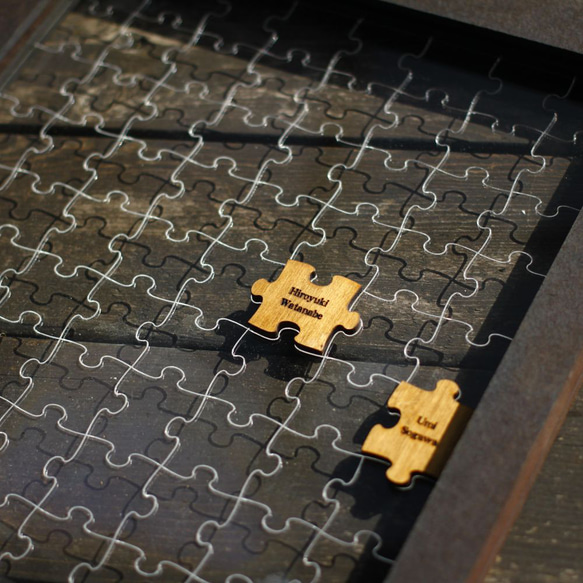 フォトフレーム付きパズルピースの結婚証明書/名入れ【W】 9枚目の画像