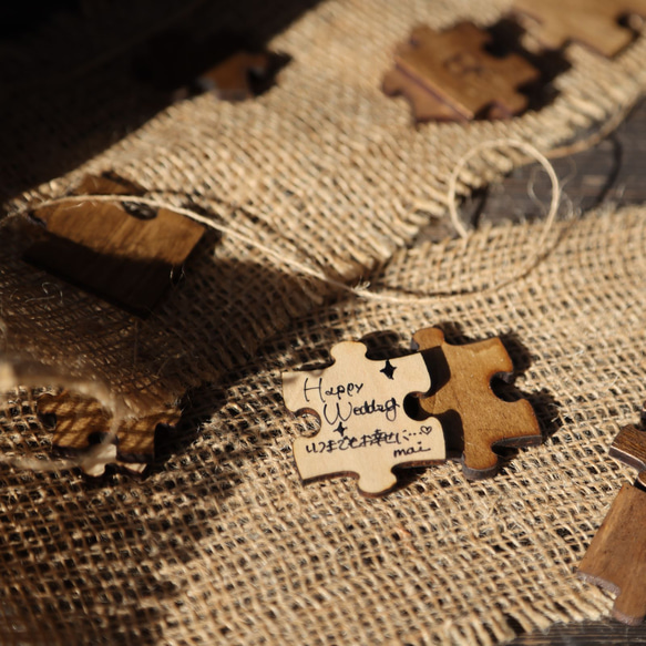 フォトフレーム付きパズルピースの結婚証明書/名入れ【W】 5枚目の画像