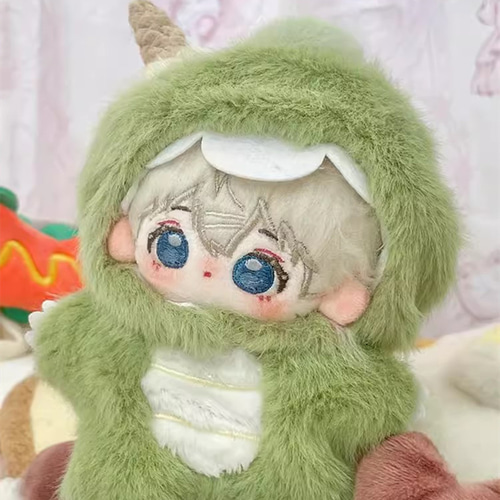 10cmぬいぐるみ 着せ替えぬいぐるみ ブブ 白髪水色目 アイス