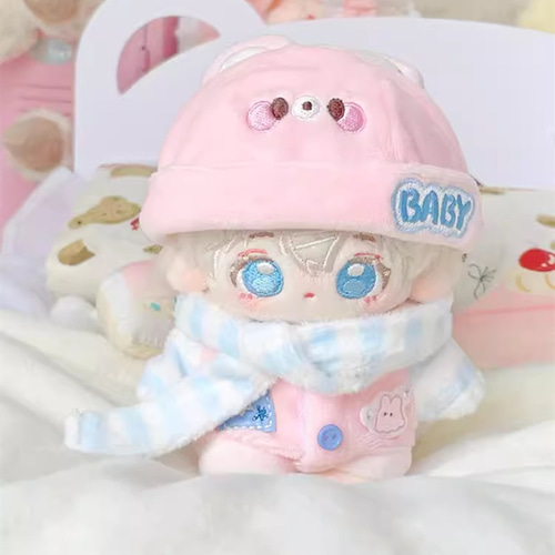 10cmぬいぐるみ 着せ替えぬいぐるみ ブブ 白髪水色目 アイス