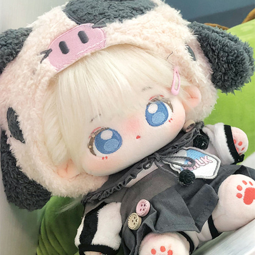 20cmぬいぐるみ 着せ替えぬいぐるみ コイ 白髪水色目 アイスクリーム