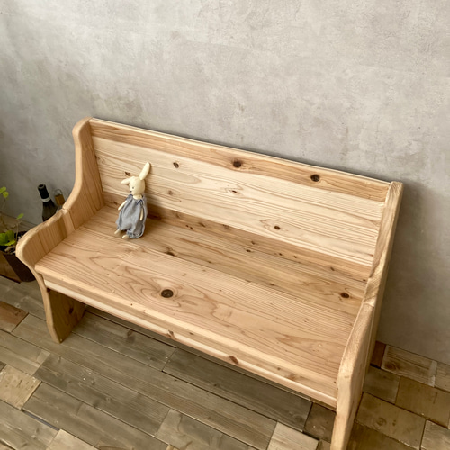 木製 ハート型 ベンチ 無塗装 ハンドメイド 無垢材 879a0b558df002cf0878d1e5d2d261