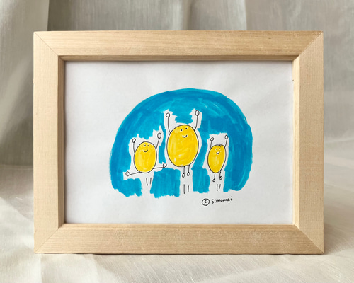 ホンガマ hongama 額入り原画イラスト ホンガマ hongama 額入り原画