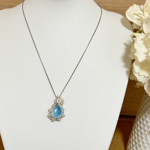 天然石カリビアンブルー☆ラリマー　テールペンダント 天然石カリビアンブルー☆ラリマー テールペンダント