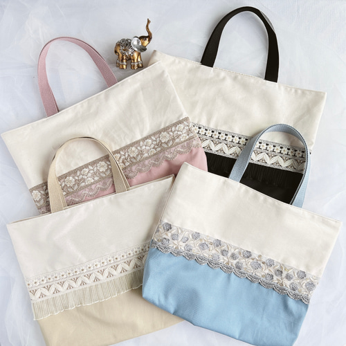 ⑅選べるインド刺繍リボン⑅ レッスンバッグ レッスンバッグ