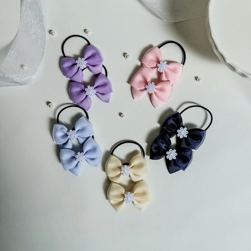 ツインヘアゴム】キッズ リボン ツインテール パステルカラー 