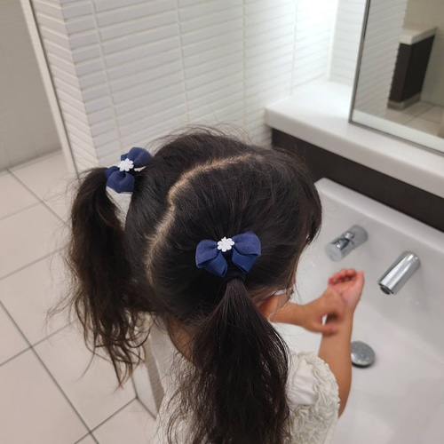 ツインヘアゴム】キッズ リボン ツインテール パステルカラー
