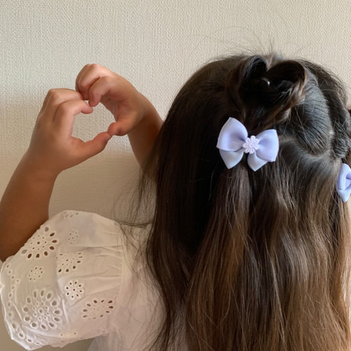 ツインヘアゴム】キッズ リボン ツインテール パステルカラー