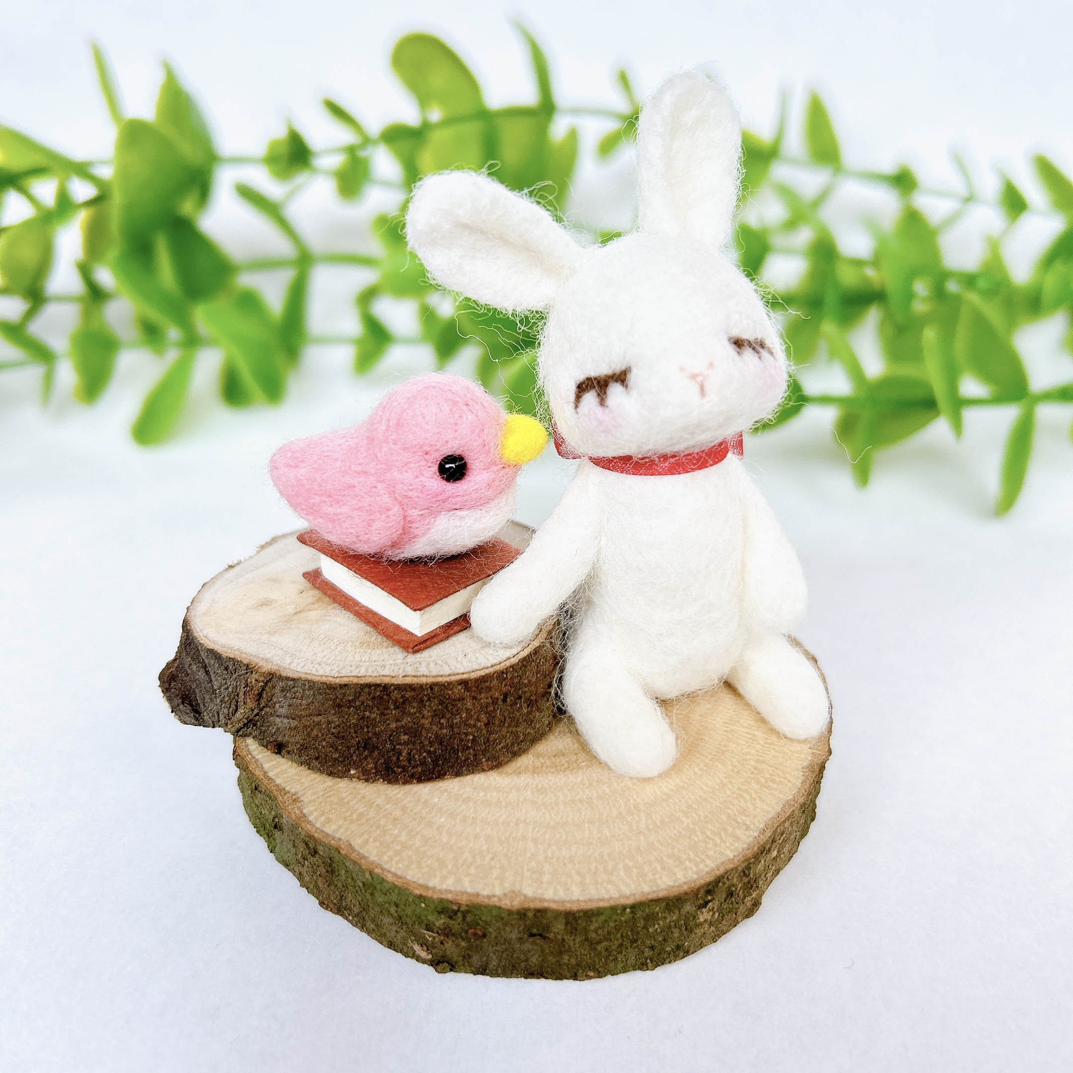 aya&yoshiko コースター　羊毛　うさぎ　ハンドメイド　手作り aya&yoshiko コースター 羊毛 うさぎ ハンドメイド ウサギ 兎 ④