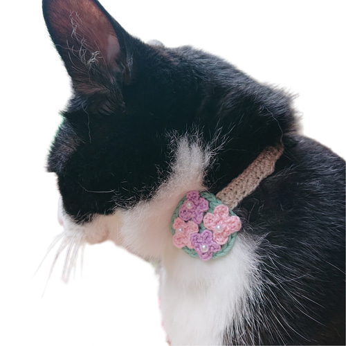 在庫セール【紫陽花】猫ちゃん子犬ちゃんの首輪 リード・首輪
