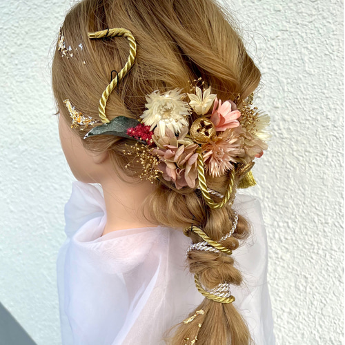 ホワイティーピンク】髪飾り ピック13本セット 成人式 前撮り 卒業式