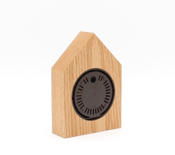 温湿度計【House】木製ナラ材　お家の形の温湿度計 3枚目の画像