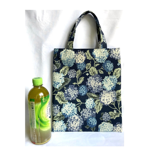 受注製作 》 紫陽花 ＊ A4トートバッグ／フラット.トート ＊ cotton