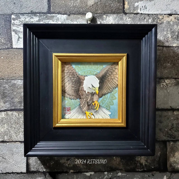 『Composition HT』　現代アート・絵画・ボールペン画・原画・額縁付 原画 1点もの 額装付き ボールペン画 ボールペンアート 色鉛筆画