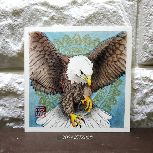 原画 1点もの 額装付き ボールペン画 ボールペンアート 色鉛筆画