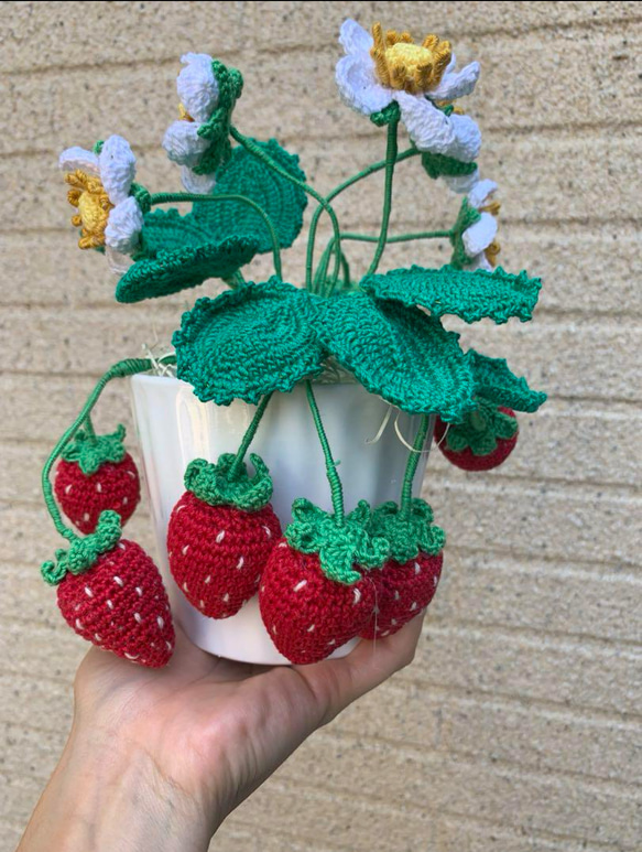 いちご 編みぐるみ 鉢植え プランター あみぐるみ cony 通販
