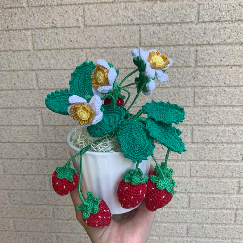 いちご 編みぐるみ 鉢植え プランター あみぐるみ cony 通販 17828193