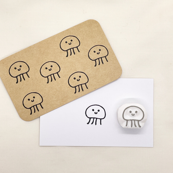 クラゲのミニスタンプ 消しゴムはんこ #180 はんこ・スタンプ