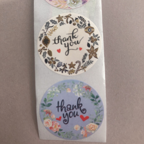 ⭕️在庫あり⭕️ハンドメイドシール「各48枚」 サンキューシール フラワー柄④ 104枚セット シール happy4clover 通販