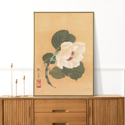 NO.387】シクラメンの花と野鳥の花鳥図日本画アートポスター浮世絵和室