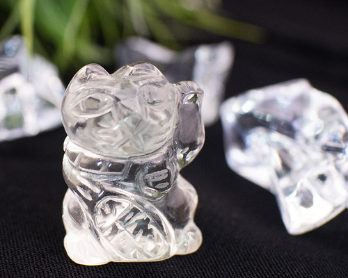 スモーキークォーツの招き猫（招財）【天然石】（煙水晶 Smoky Quartz