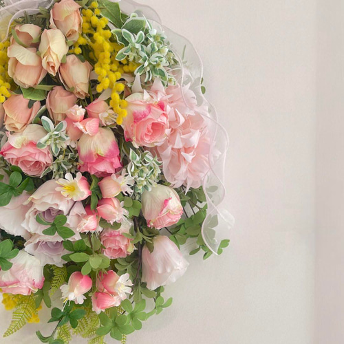 光触媒 スワッグ フラワーリース 花束 ブーケ 誕生日 玄関 造花