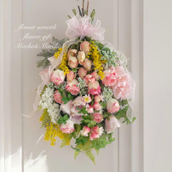 光触媒 スワッグ フラワーリース 花束 ブーケ 誕生日 玄関 造花