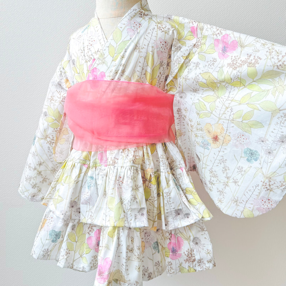 ＼リバティ浴衣ドレス／　浴衣　浴衣ドレス　リバティ浴衣　リバティ　キッズ　キッズ浴衣　子供　子供浴衣　ベビー　ベビー浴衣 1枚目の画像