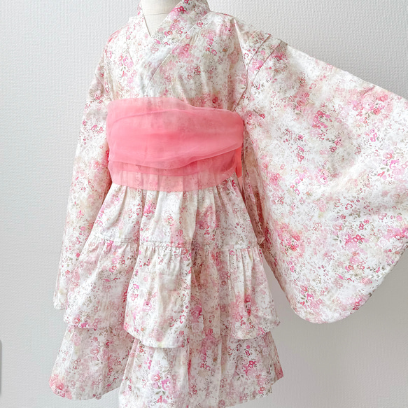 ＼リバティ浴衣ドレス／　浴衣　浴衣ドレス　リバティ浴衣　リバティ　キッズ　キッズ浴衣　子供　子供浴衣　ベビー　ベビー浴衣 2枚目の画像