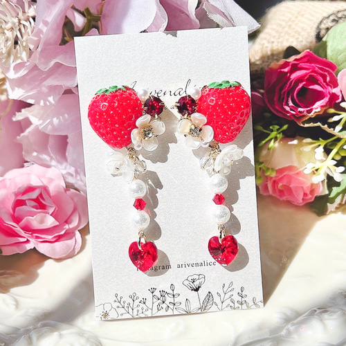 K14gf】桜の花とツイストリング ピアス(イヤリング変更可