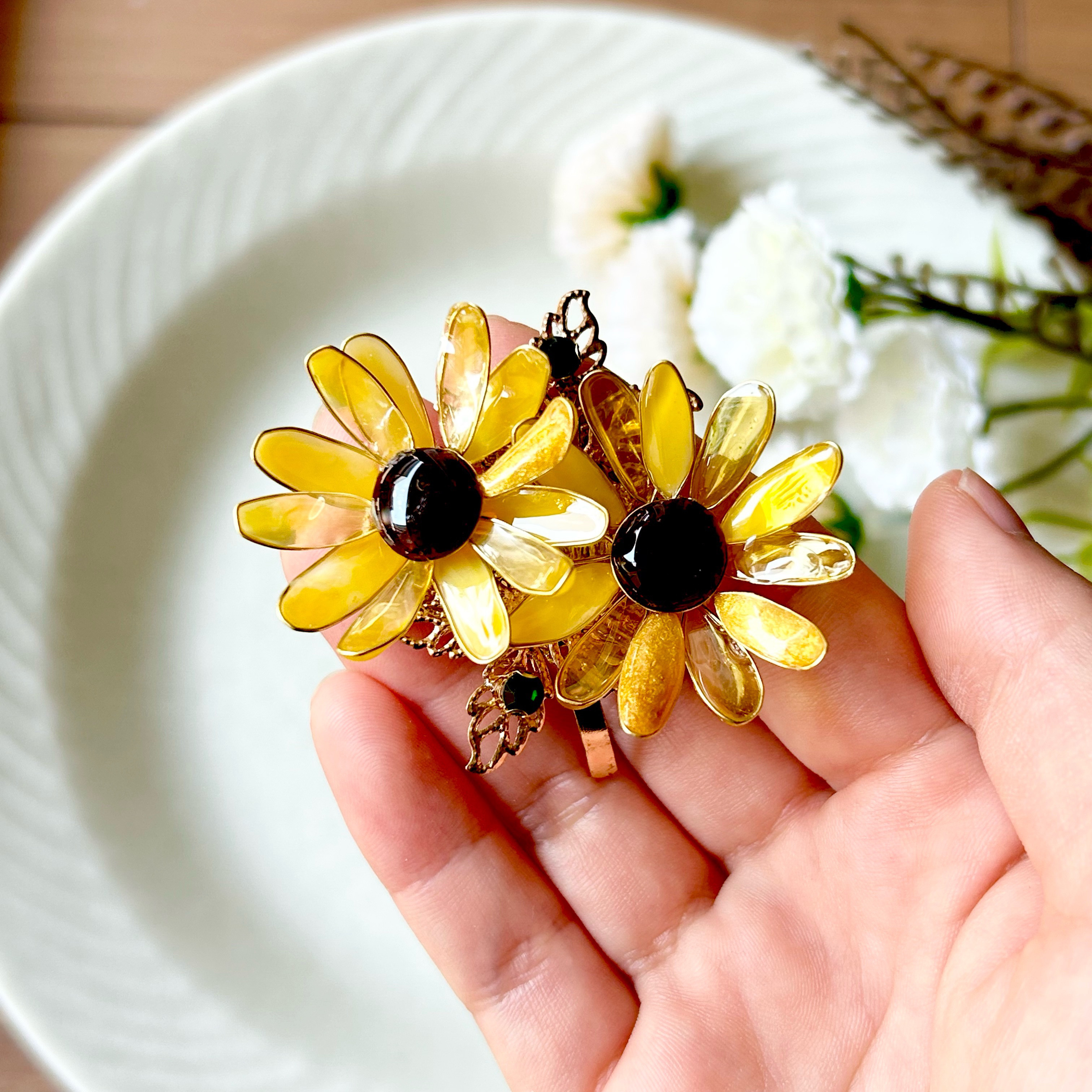 ひまわりのポニーフック夏祭りおしゃれ　繊細 10,500円