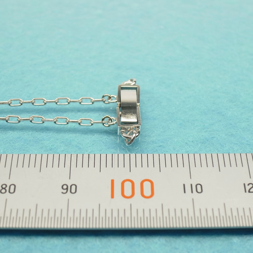 中折れクラスプ SILVER製 ブレスレット金具 セーフティーチェーン付