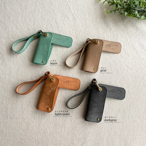 仕切り付き。本革ミニキーケース【名入れ】【イタリアンレザー