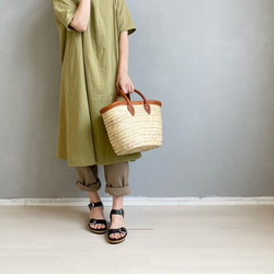 ダブルガーゼの半袖ワンピース。新緑【受注製作】 4枚目の画像