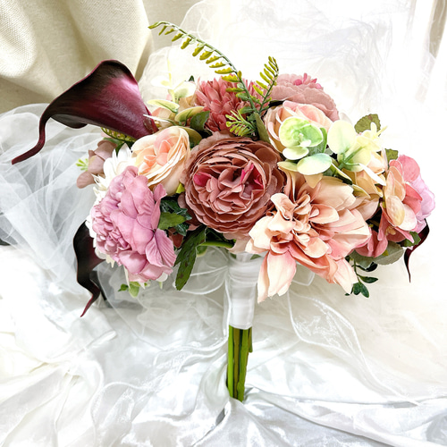 アーティフィシャルフラワーブーケ 結婚式 クラッチブー前撮り