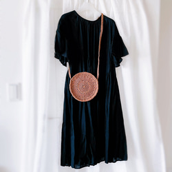 手編みのmaruかごバッグ（ブラウン） 2枚目の画像