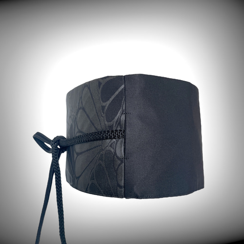 サッシュベルト付き 黒赤MIX パッチワークワンピース S～M 着物