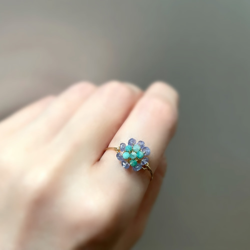 アマゾナイトのワイヤーリング