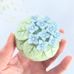 梅雨の贈り物石鹸の香りの紫陽花・ソープカービング/石鹸彫刻 アート