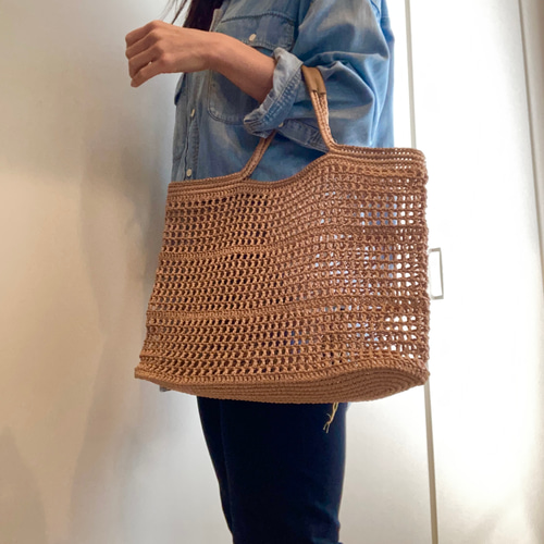 マニラヘンプヤーンで編んだカゴバッグ かごバッグ Picot 通販