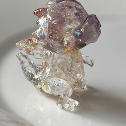 オルゴナイト フレンチブルドッグ ホワイト 水晶 パールアカシア 金箔  