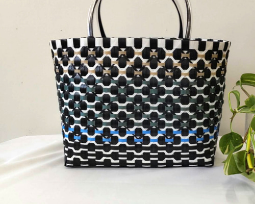 プラカゴバッグ ppバンド マルシェ 良質ウェーブ × アイボリー